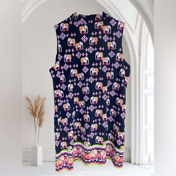 Crown & Ivy Curvy Elephant Print Sleeveless dress Sz 20W nwot ,011 - Picture 2 of 3